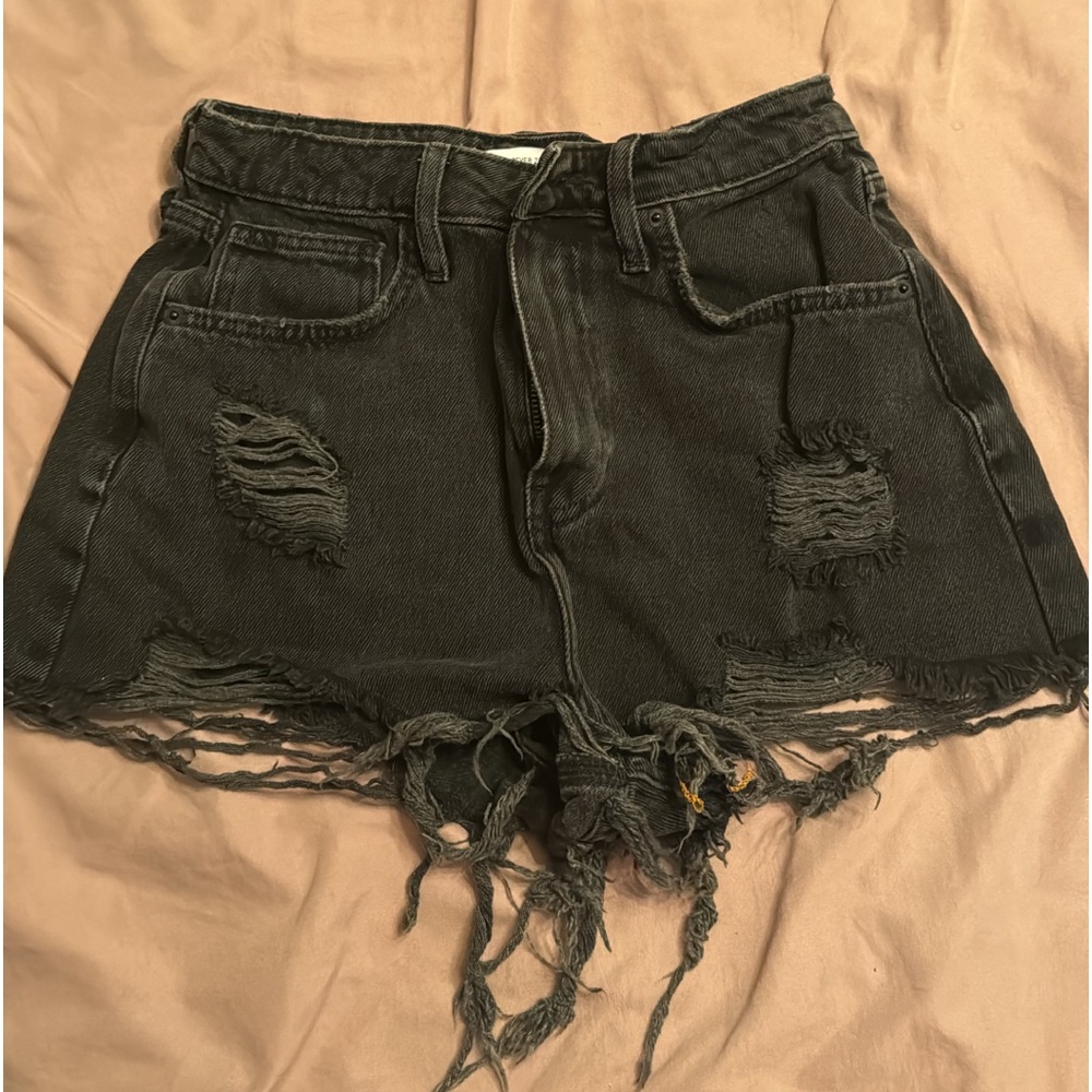 Distressed Forever 21 black jean shorts